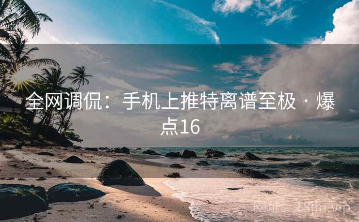 全网调侃：手机上推特离谱至极 · 爆点16